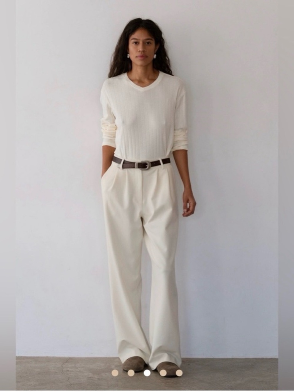 Donni cream trousers with pleated fronts size large